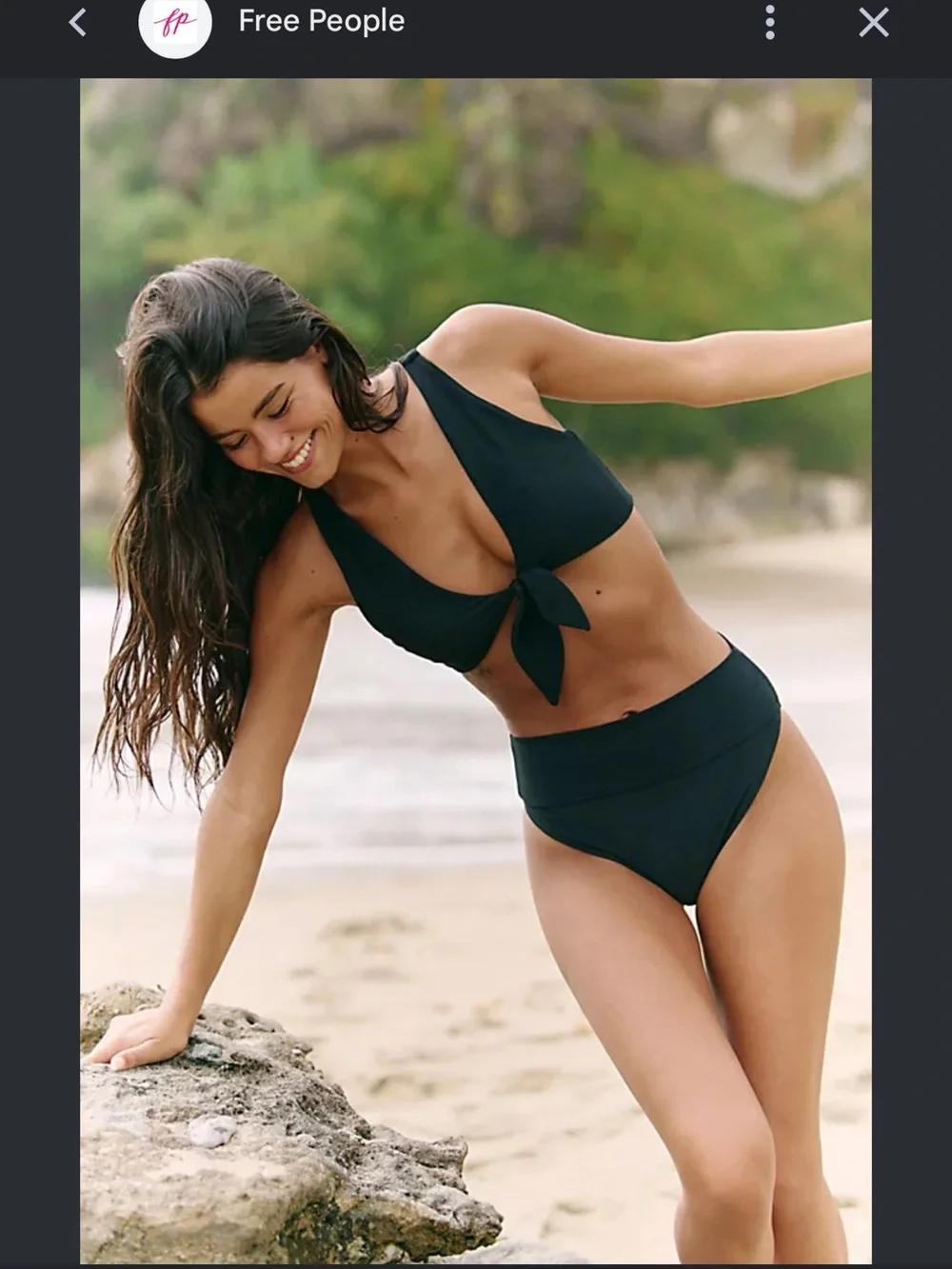 Beach Riot Ribbed Knot-Front Bikini in Deep Wine Dallas free people